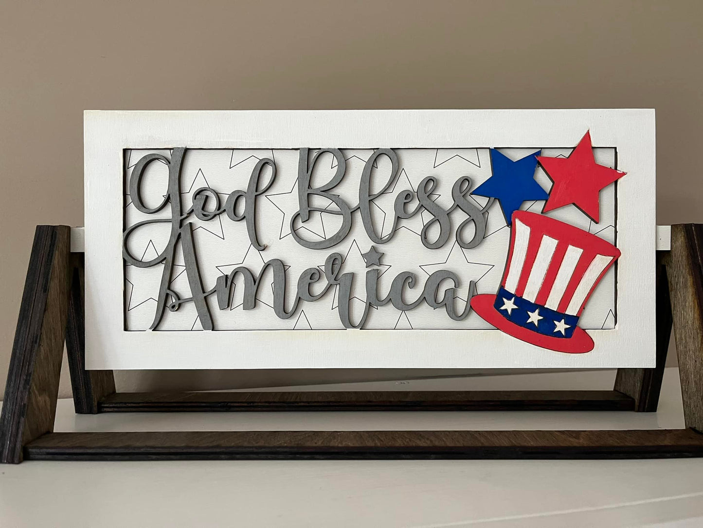 God Bless America Farmhouse Interchangeable Sign