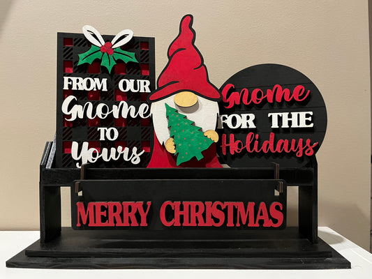 Merry Christmas Gnome Interchangeable Wagon Set